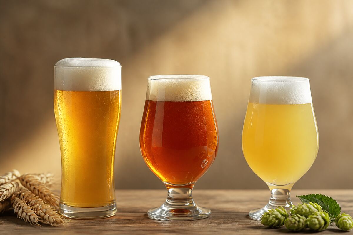 Explore sour beer styles and their wild fermentation: editorial still life showing the main ingredients and brewing context